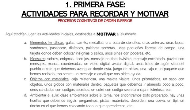 Documento de fases para crear actividades según la taxonomía de Bloom