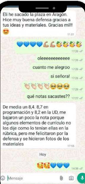 Mensaje de Ana (Aragón) con su nota: 8,4