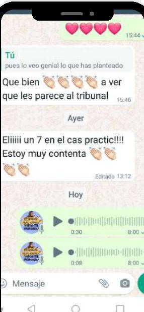 Mensaje de Mireia (Cataluña) con su nota: 7