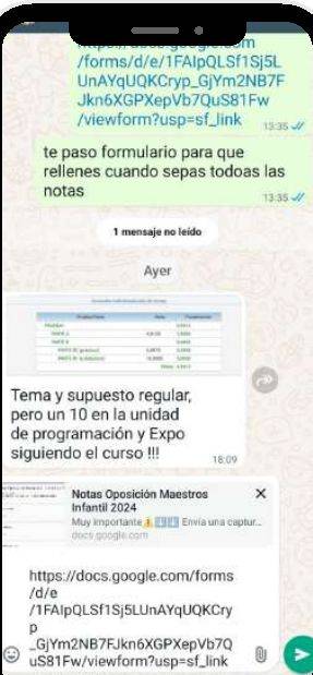 Mensaje de Carolina (Madrid) con su nota: 10