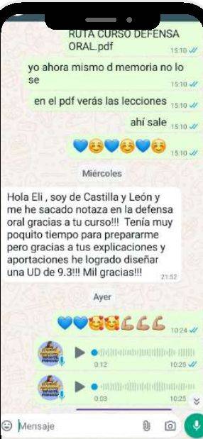 Mensaje de Elisabet (Castilla y León) con su nota: 9,3