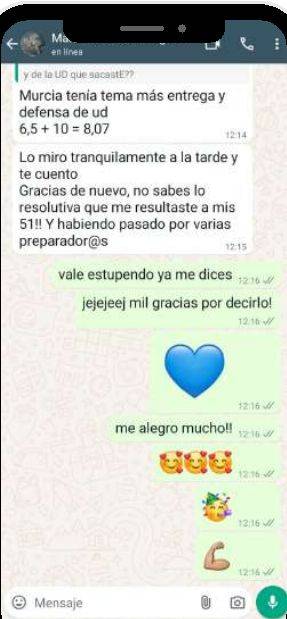 Mensaje de Maria (Murcia) con su nota: 6,5 y 10