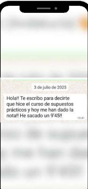 Mensaje de Rocío (Andalucía) con su nota: 9,45