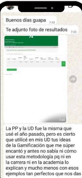 Mensaje de Isabel (Andalucía) con su nota: 9,0179
