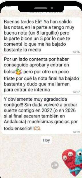 Mensaje de Jennifer (Andalucía) con su nota: 8