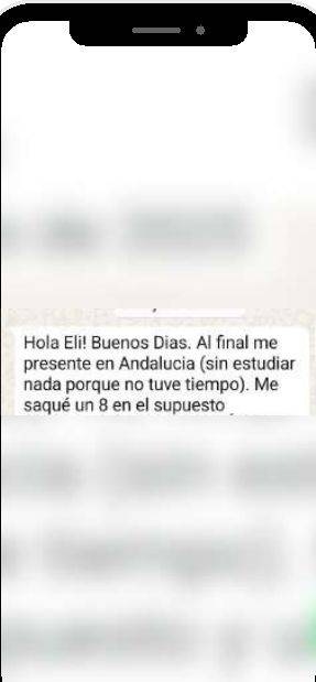 Mensaje de Isabel (Andalucía) con su nota: 8