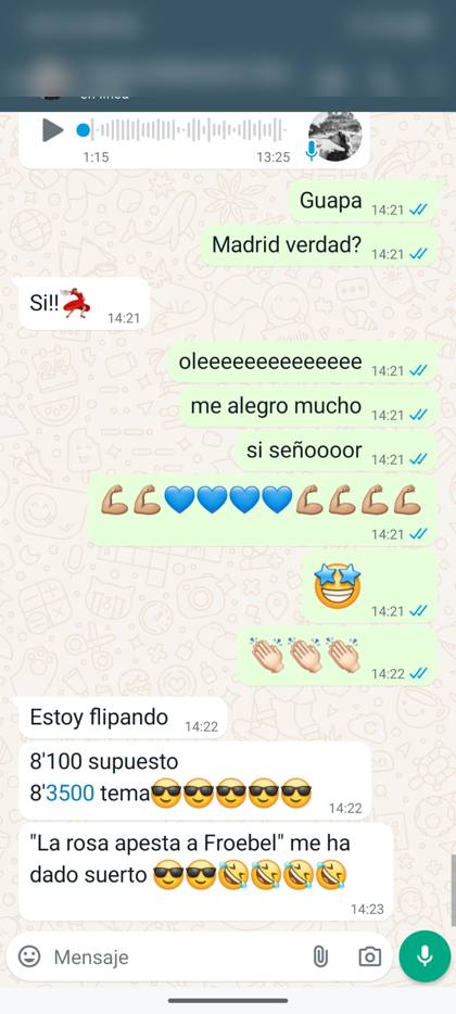 Mensaje real de una alumna sobre la formación